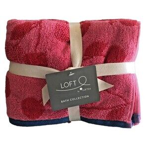 Loft Loftex Hand Towels Set of 2 Pink Cherries 16x28" Bathroom Soft Cotton